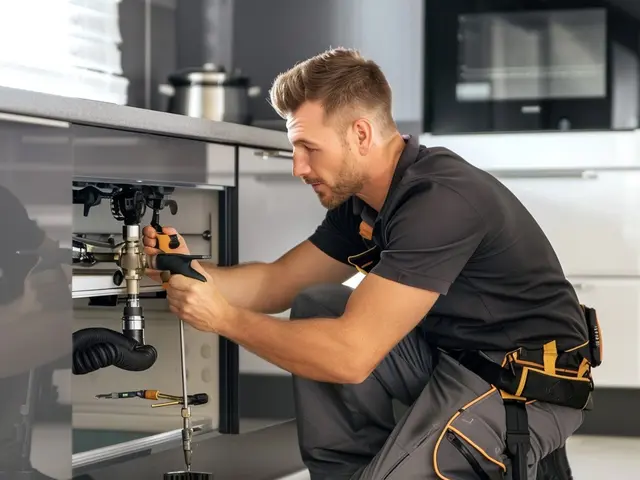 Tradesman working on site